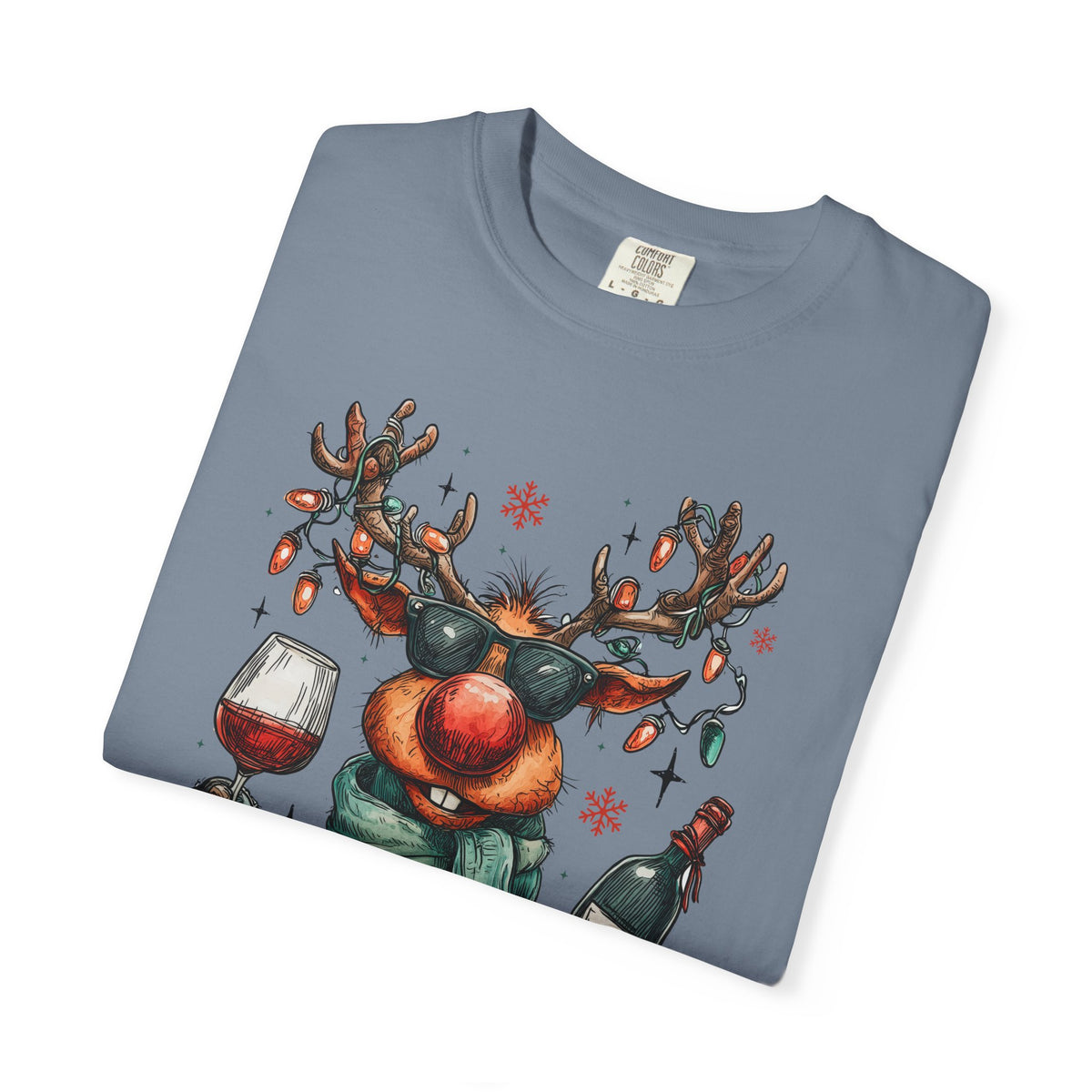 Merry & Mischievous Reindeer - Comfort Colors | Trendy Women's and Men's T-Shirt. Direct to Garment. Printed & Shipped in the USA. Unisex Sizes.