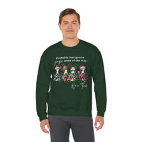 Christmas Cows - Probably Just Gonna Jingle Some Of The Way – Gildan Heavy Blend | Trendy Women’s and Men's Soft Sweatshirt. Direct to Garment. Printed & Shipped in the USA. Unisex Sizes.