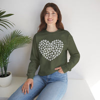 Dog Paw Heart – Gildan Heavy Blend | Trendy Women’s Soft Sweatshirt. Direct to Garment. Printed & Shipped in the USA. Unisex Sizes.
