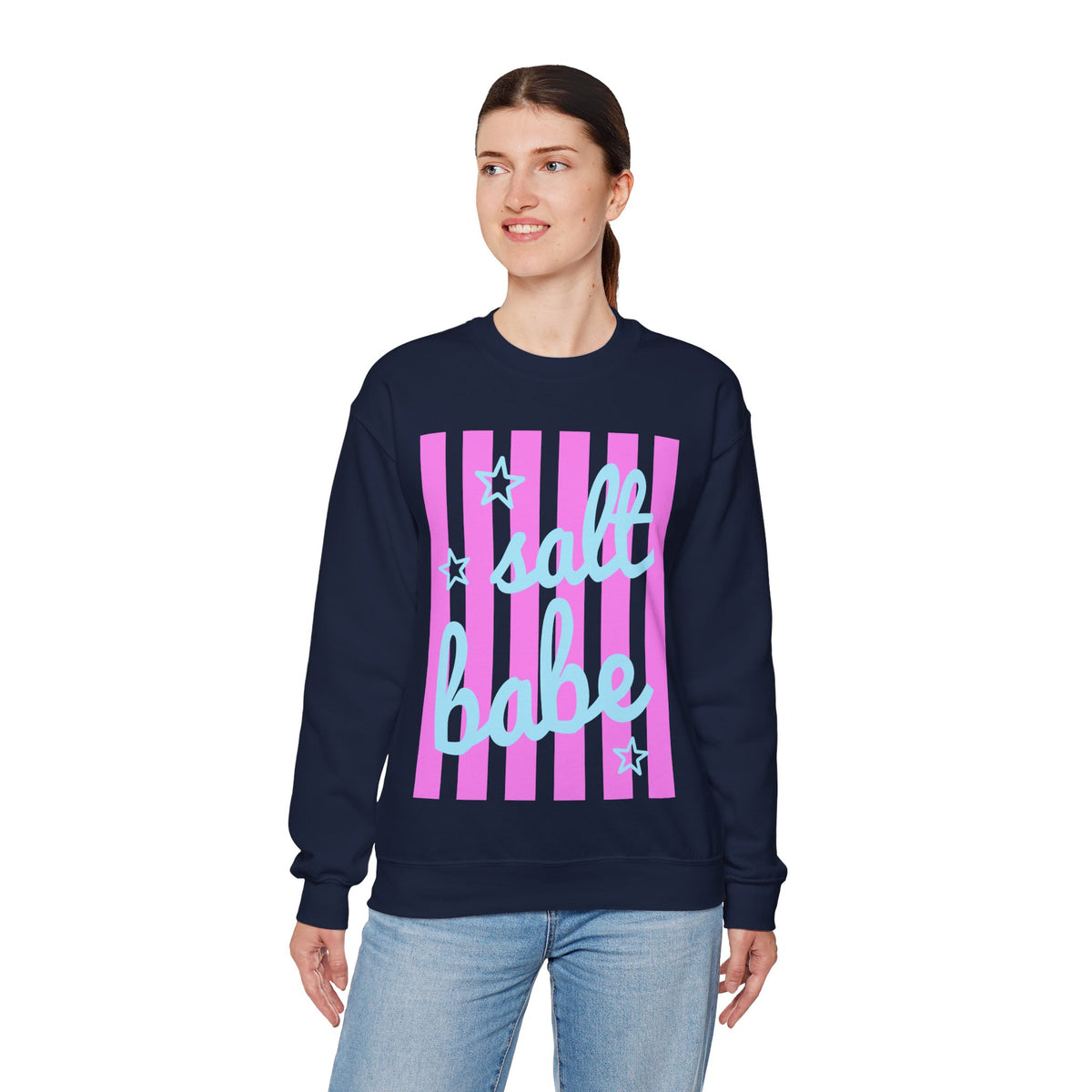 Salt Babe – Gildan Heavy Blend | Trendy Women’s Soft Sweatshirt. Direct to Garment. Printed & Shipped in the USA. Unisex Sizes.