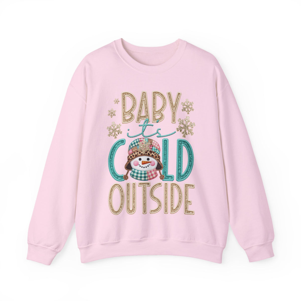 Baby It's Cold Outside Snowman – Gildan Heavy Blend | Trendy Women’s Soft Sweatshirt. Direct to Garment. Printed & Shipped in the USA. Unisex Sizes.