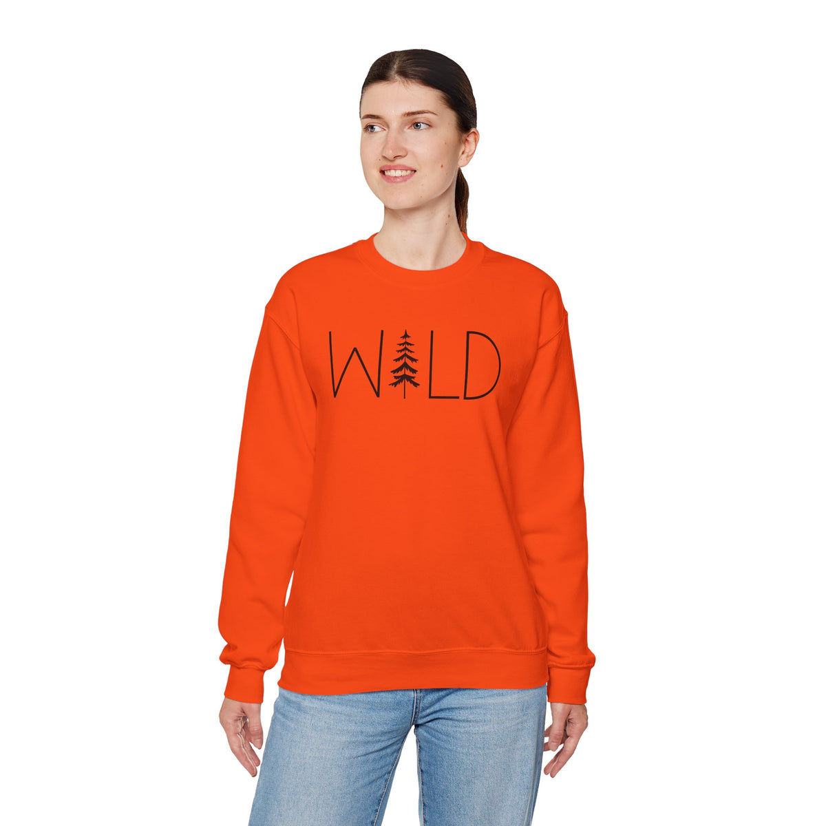 Wild Graphic, Nature, Pine Tree, Adventure – Gildan Heavy Blend | Trendy Women’s and Men's Soft Sweatshirt. Direct to Garment. Printed & Shipped in the USA. Unisex Sizes.