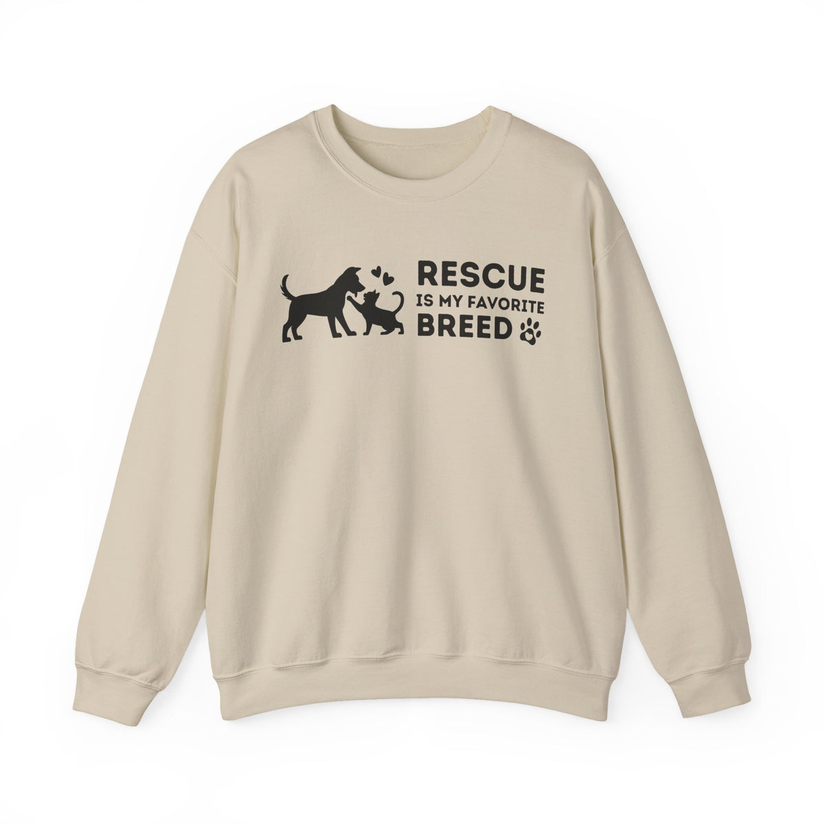 Rescue Is My Favorite Breed *This Shirt Saves Lives* – Gildan Heavy Blend | Trendy Men's and Women’s Soft Sweatshirt. Direct to Garment. Printed & Shipped in the USA. Unisex Sizes.