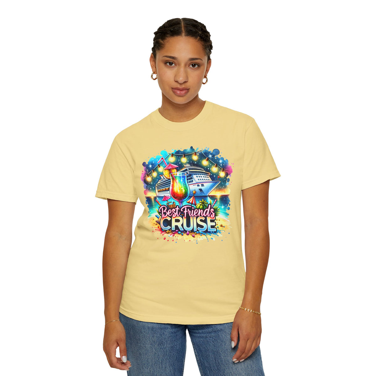 Best Friends Cruise - Comfort Colors | Trendy Women's T-Shirt. Direct to Garment. Printed & Shipped in the USA. Unisex Sizes.