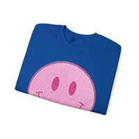 Glitter Smiley – Gildan Heavy Blend | Trendy Women’s Soft Sweatshirt. Direct to Garment. Printed & Shipped in the USA. Unisex Sizes.
