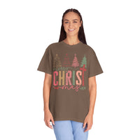 Merry ChrisTmas Christian Faith Graphic - Comfort Colors | Trendy Women's T-Shirt. Direct to Garment. Printed & Shipped in the USA. Unisex Sizes.