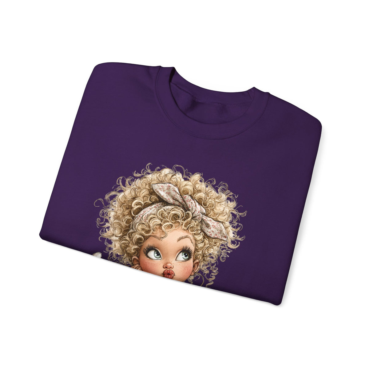 Cute Artist Curly Girl – Gildan Heavy Blend | Trendy Women’s Soft Sweatshirt. Direct to Garment. Printed & Shipped in the USA. Unisex Sizes.
