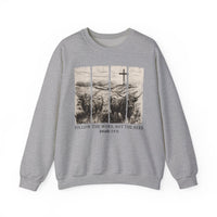 Follow the Word, Not the Herd – Gildan Heavy Blend | Trendy Women’s and Men's Soft Sweatshirt. Direct to Garment. Printed & Shipped in the USA. Unisex Sizes.