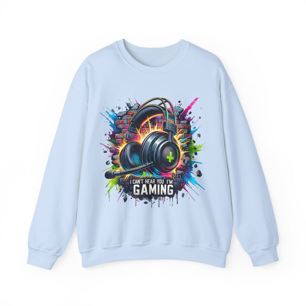 Gaming Headset I Can't Hear You, I'm Gaming – Gildan Heavy Blend | Trendy Women’s and Men's Soft Sweatshirt. Direct to Garment. Printed & Shipped in the USA. Unisex Sizes.