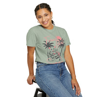 Feral Girl Summer, Possum on a Beach - Comfort Colors | Trendy Women's T-Shirt. Direct to Garment. Printed & Shipped in the USA. Unisex Sizes.