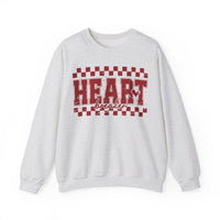 Heart Breaker, Red Checkered Distressed – Gildan Heavy Blend | Trendy Women’s Soft Sweatshirt. Direct to Garment. Printed & Shipped in the USA. Unisex Sizes.