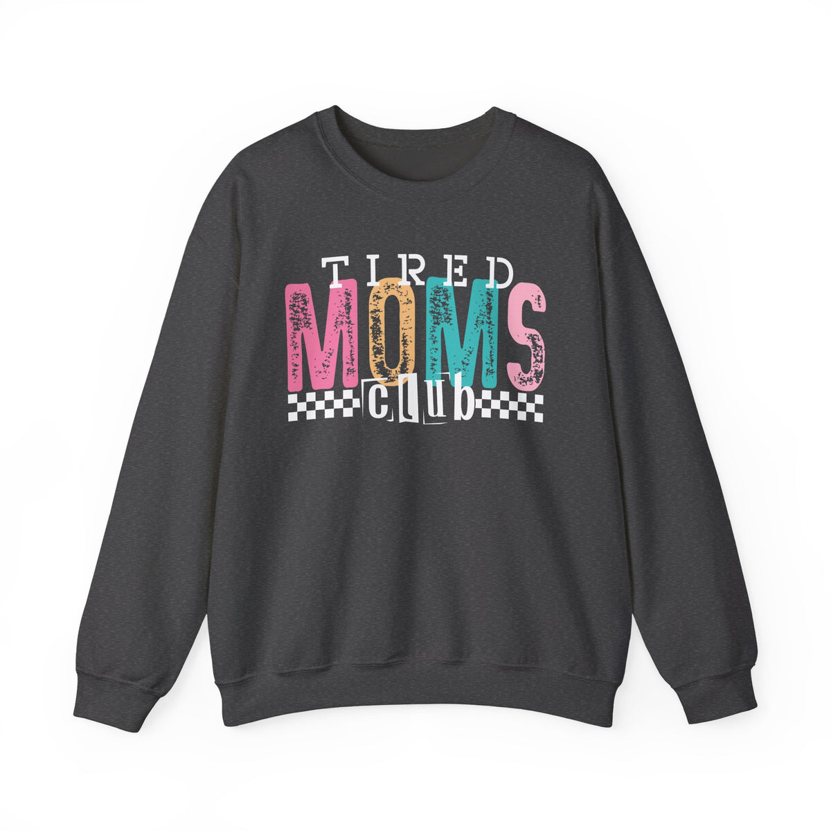 Tired Moms Club Pastel – Gildan Heavy Blend | Trendy Women’s Soft Sweatshirt. Direct to Garment. Printed & Shipped in the USA. Unisex Sizes.