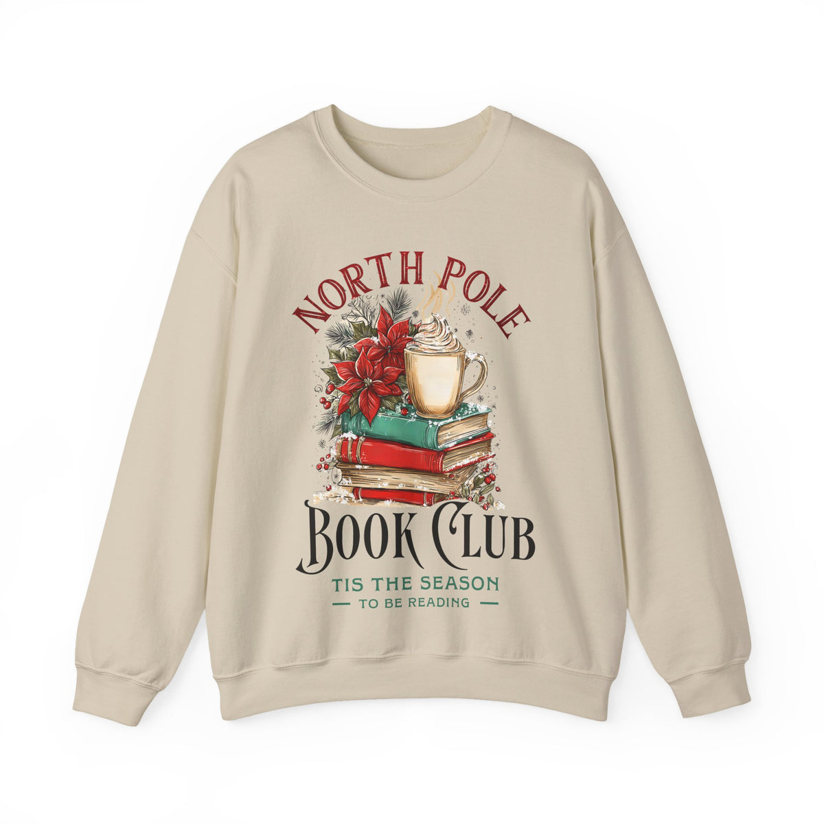 North Pole Book Club – Gildan Heavy Blend | Trendy Women’s Soft Sweatshirt. Direct to Garment. Printed & Shipped in the USA. Unisex Sizes.