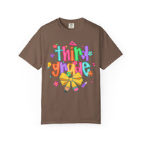 Coquette Third Grade Pencil Bow - Comfort Colors | Trendy Women's T-Shirt. Direct to Garment. Printed & Shipped in the USA. Unisex Sizes.