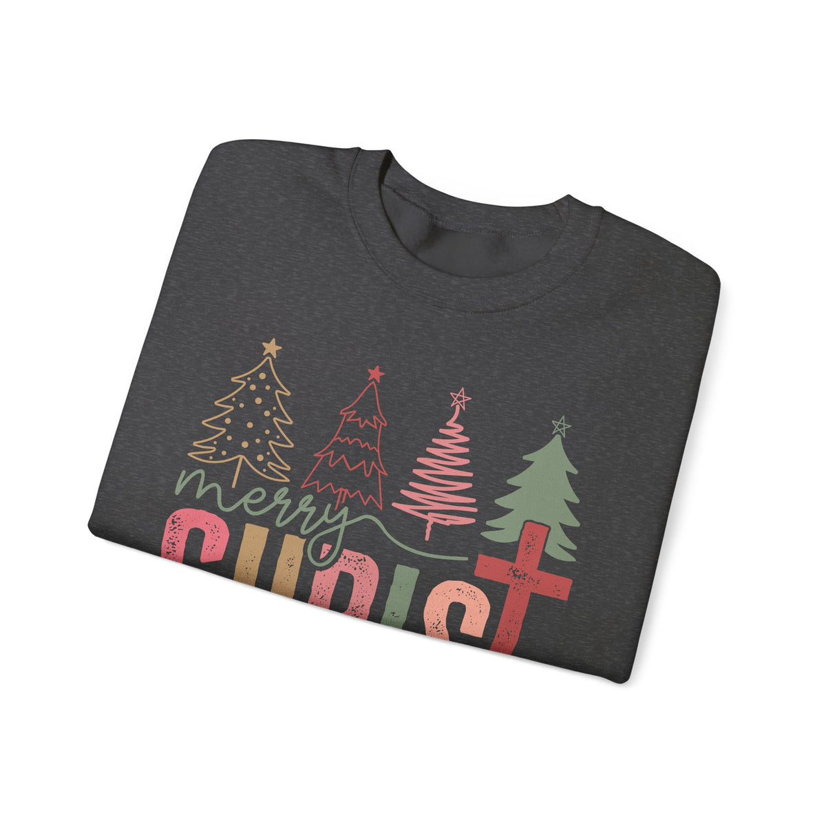 Merry ChrisTmas Christian Faith Graphic – Gildan Heavy Blend | Trendy Women’s Soft Sweatshirt. Direct to Garment. Printed & Shipped in the USA. Unisex Sizes.
