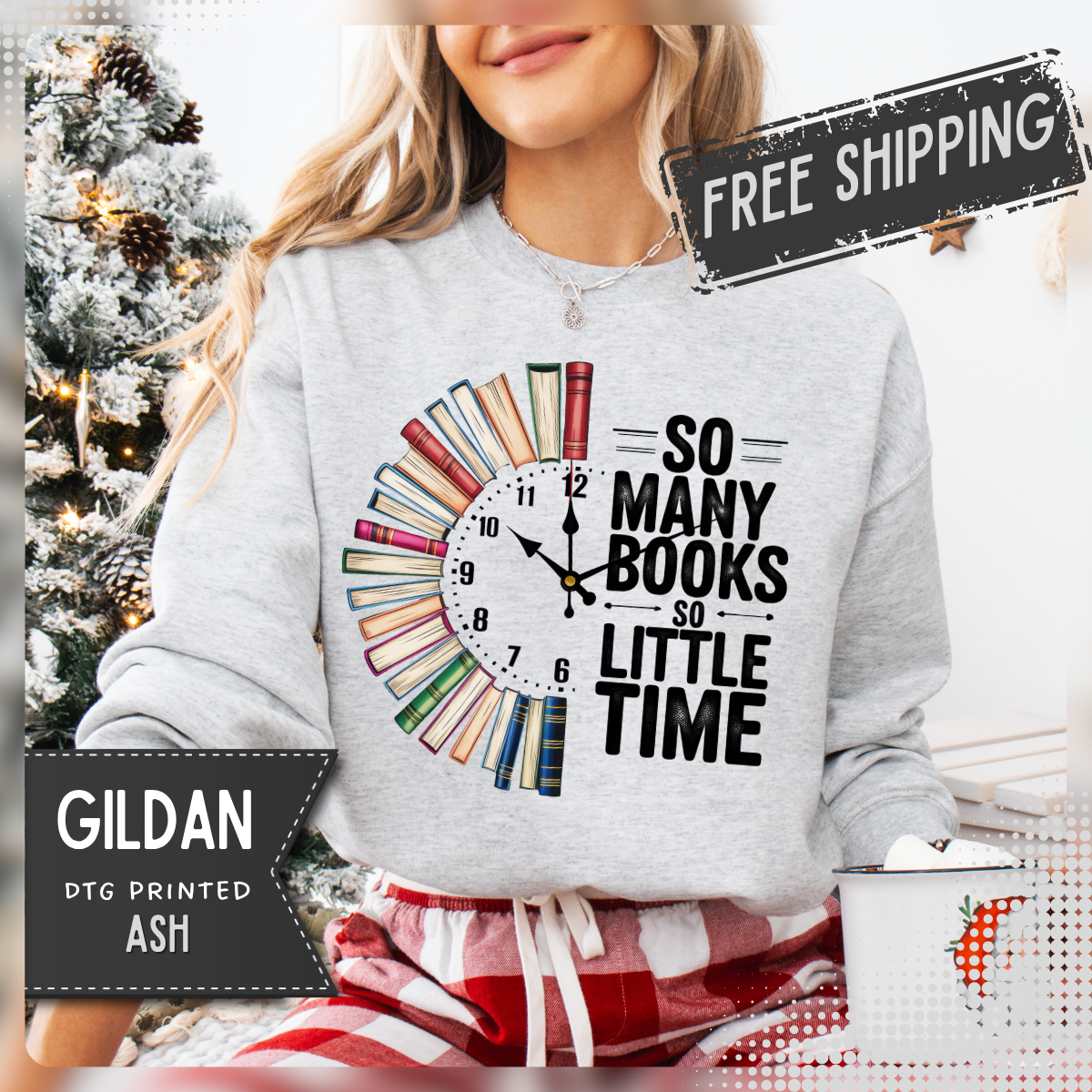 So Many Books So Little Time – Gildan Heavy Blend | Trendy Men's and Women’s Soft Sweatshirt. Direct to Garment. Printed & Shipped in the USA. Unisex Sizes.
