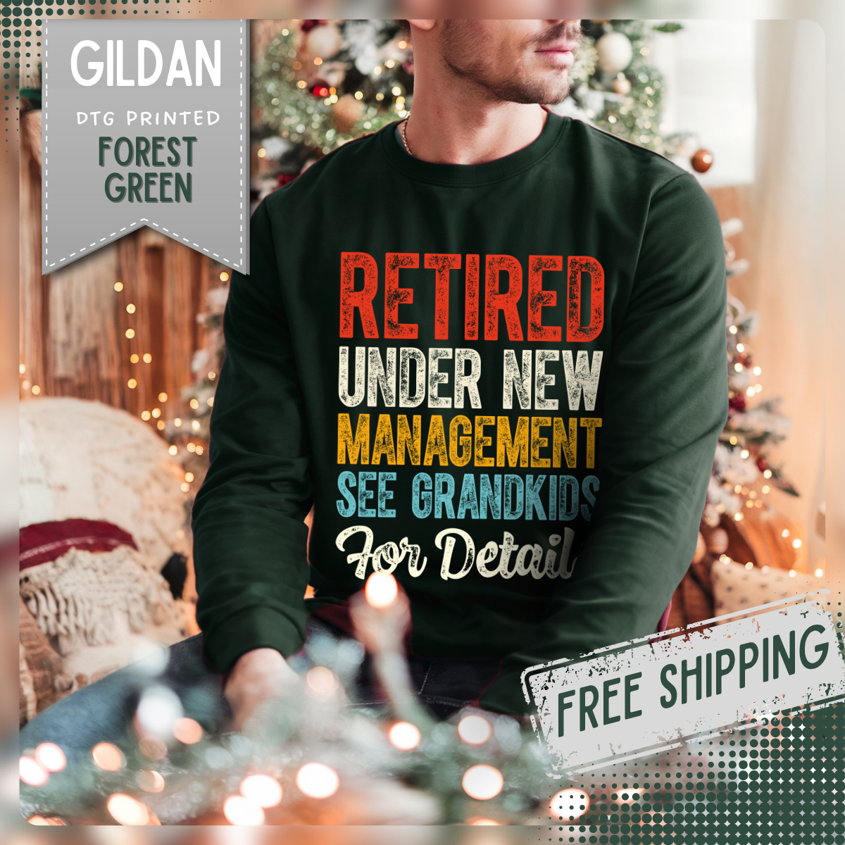 Retired: Under New Management, See Grandkids – Gildan Heavy Blend | Trendy Men's and Women’s Soft Sweatshirt. Direct to Garment. Printed & Shipped in the USA. Unisex Sizes.