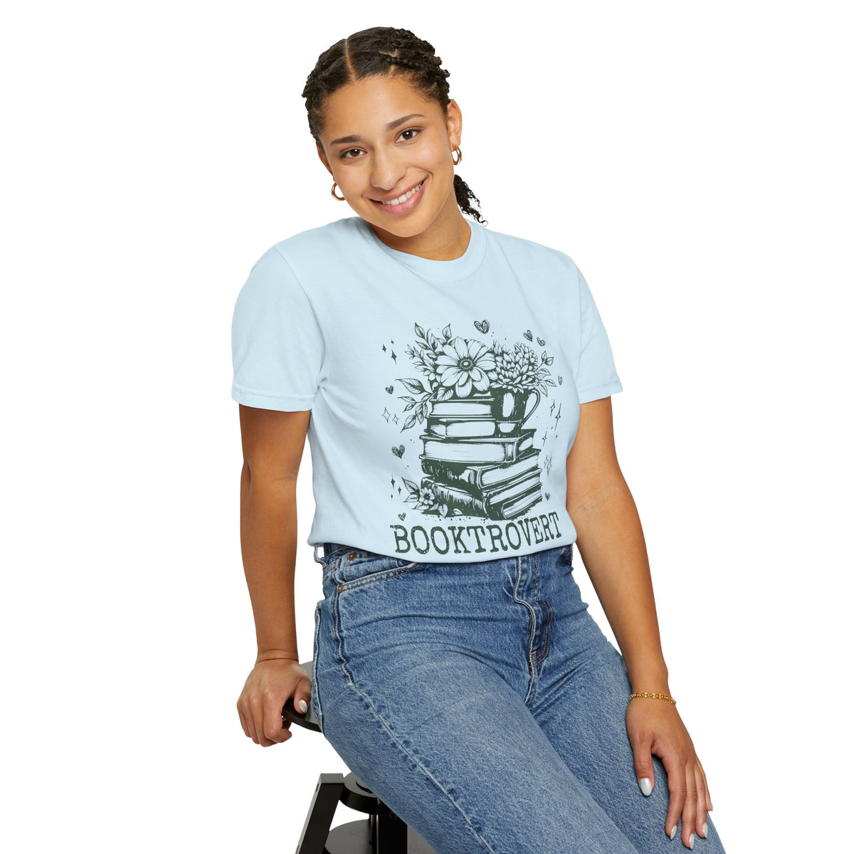 Booktrovert - Comfort Colors | Trendy Women's T-Shirt. Direct to Garment. Printed & Shipped in the USA. Unisex Sizes.