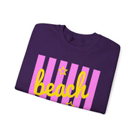 Beach Bum – Gildan Heavy Blend | Trendy Men's & Women’s Soft Sweatshirt. Direct to Garment. Printed & Shipped in the USA. Unisex Sizes.