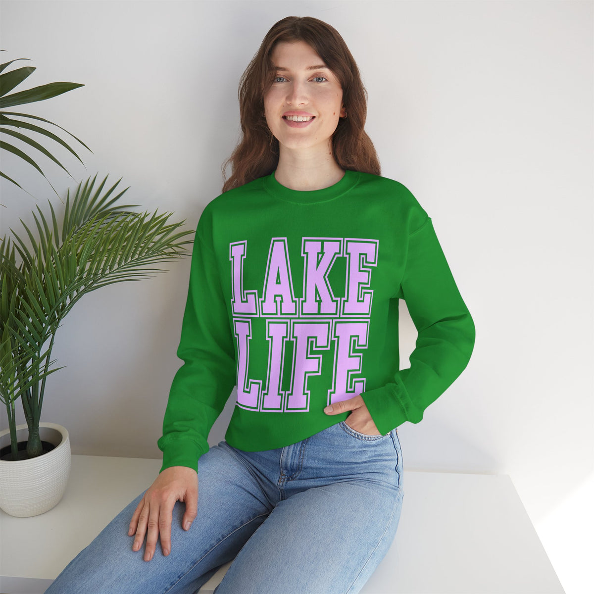 Lake Life – Gildan Heavy Blend | Trendy Men's & Women’s Soft Sweatshirt. Direct to Garment. Printed & Shipped in the USA. Unisex Sizes.