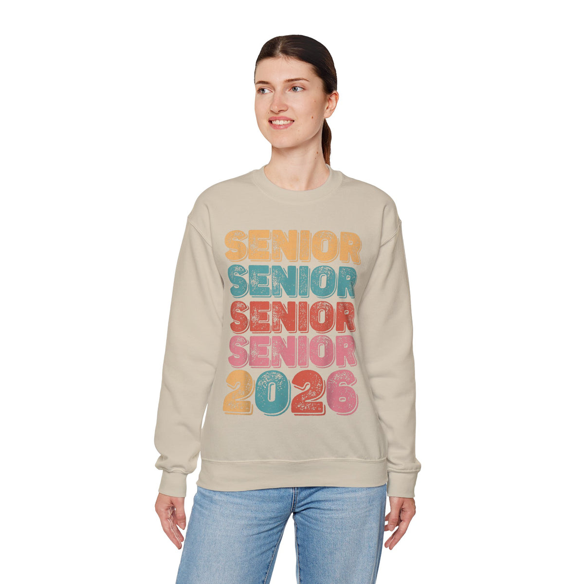 Senior Class of 2026 Retro – Gildan Heavy Blend | Trendy Men's and Women’s Soft Sweatshirt. Direct to Garment. Printed & Shipped in the USA. Unisex Sizes.