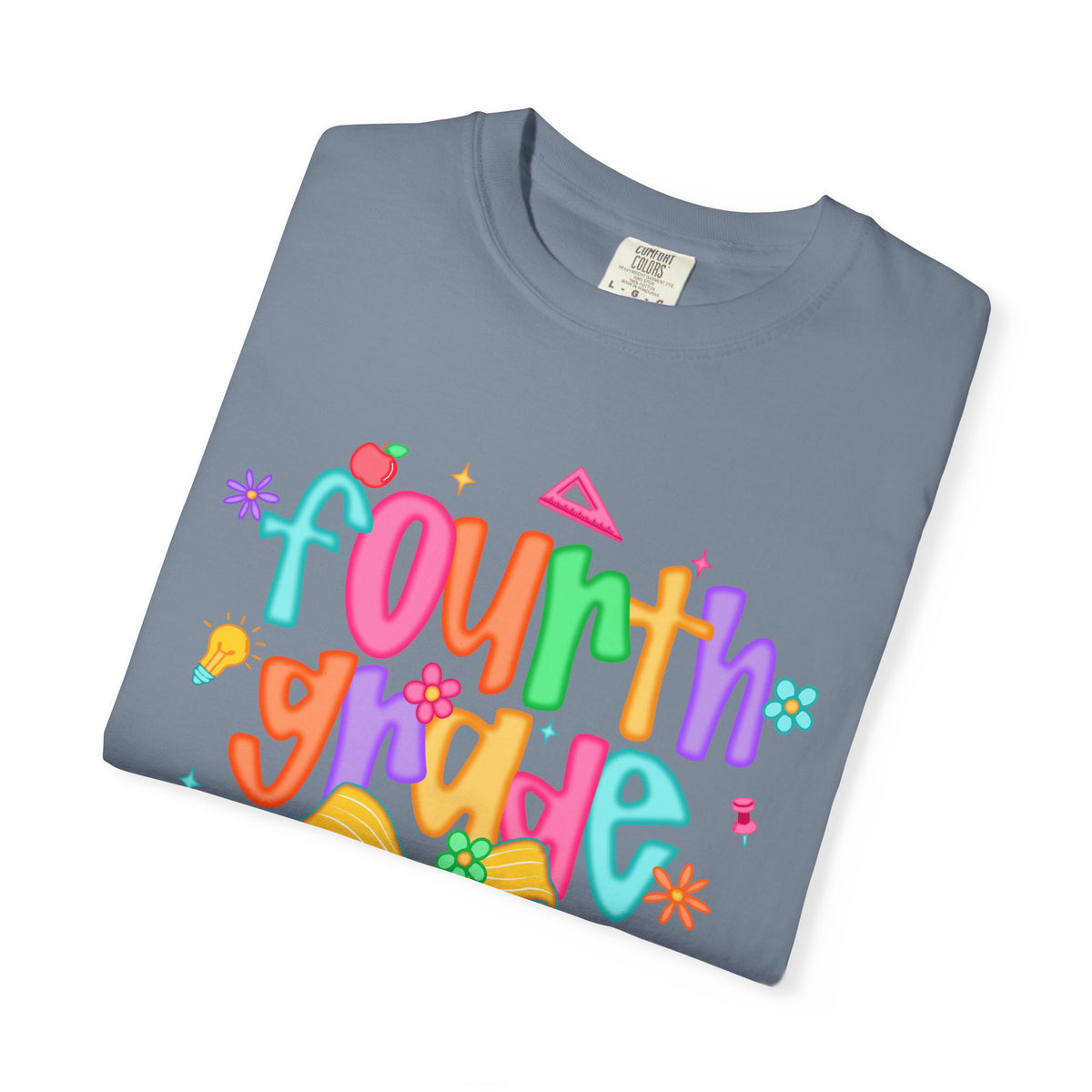 Coquette Fourth Grade Pencil Bow - Comfort Colors | Trendy Women's T-Shirt. Direct to Garment. Printed & Shipped in the USA. Unisex Sizes.