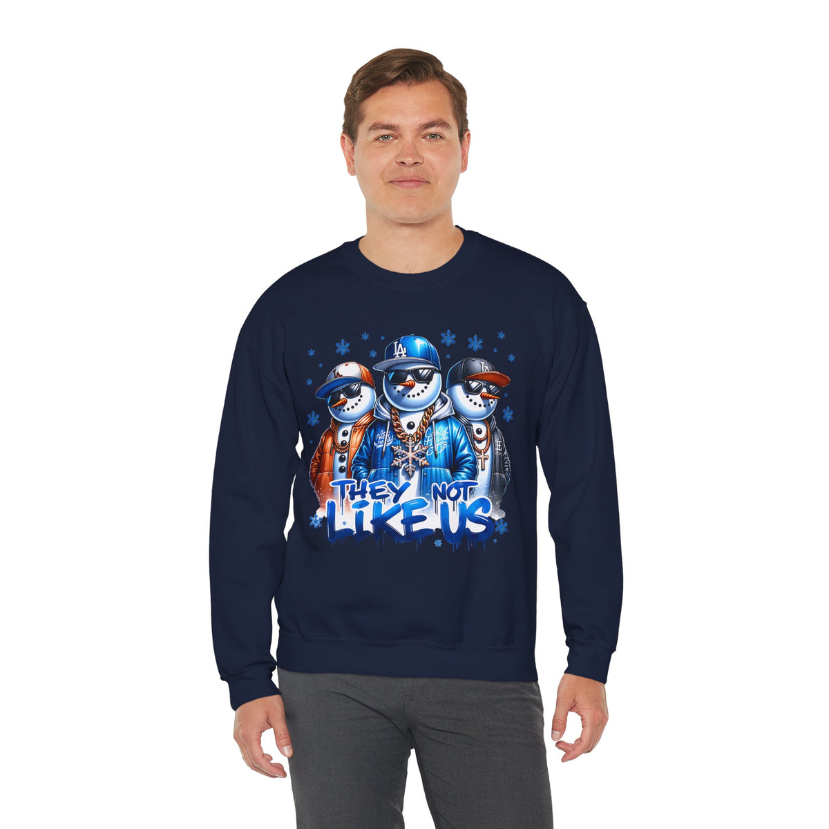 They Not Like Us Snowmen – Gildan Heavy Blend | Trendy Men's and Women’s Soft Sweatshirt. Direct to Garment. Printed & Shipped in the USA. Unisex Sizes.