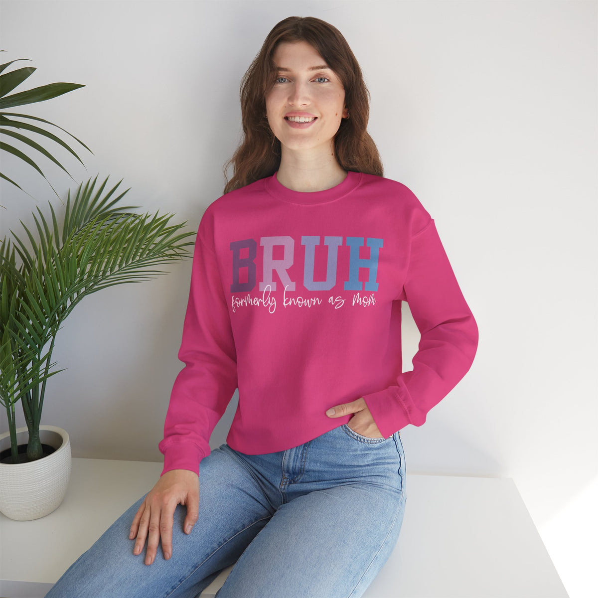 BRUH Formerly Known As Mom – Gildan Heavy Blend | Trendy Women’s Soft Sweatshirt. Direct to Garment. Printed & Shipped in the USA. Unisex Sizes.