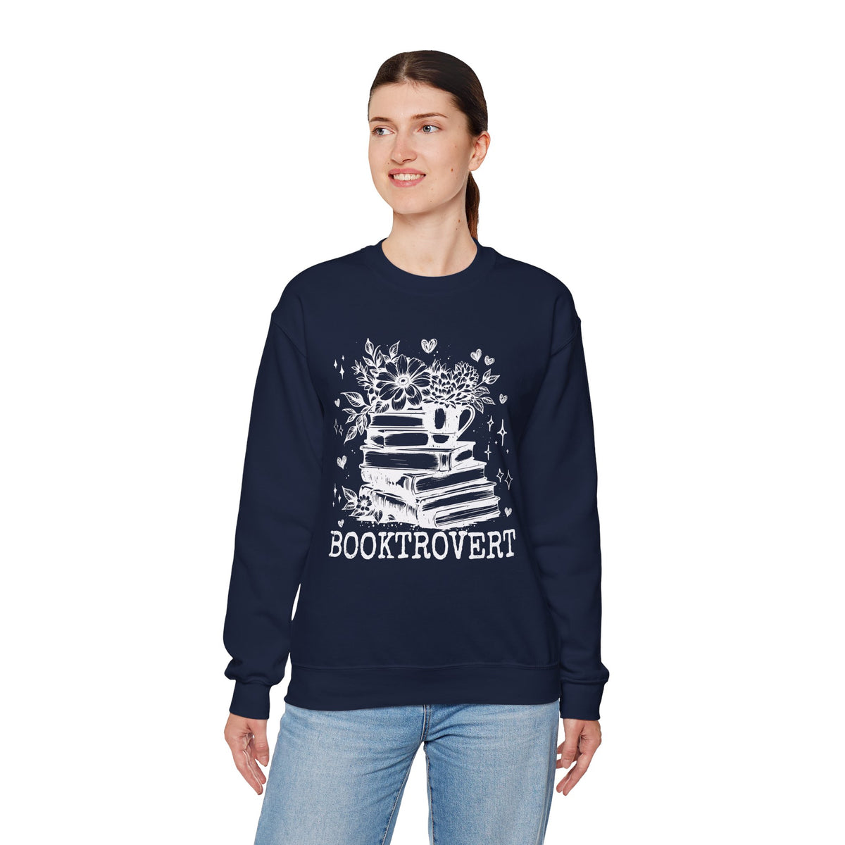 Booktrovert – Gildan Heavy Blend | Trendy Women’s Soft Sweatshirt. Direct to Garment. Printed & Shipped in the USA. Unisex Sizes.