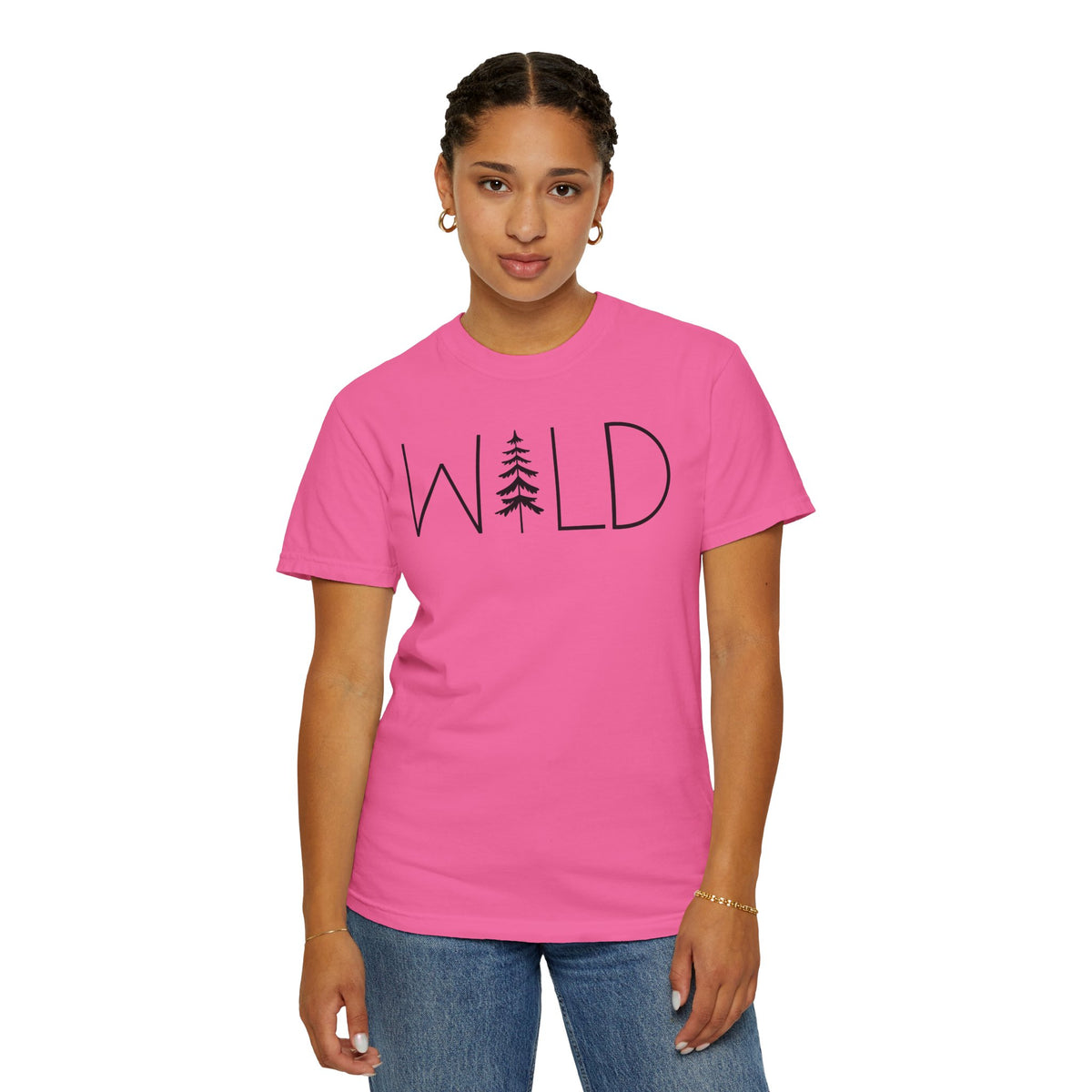 Wild Graphic, Nature, Pine Tree, Adventure - Comfort Colors | Trendy Men's and Women's T-Shirt. Direct to Garment. Printed & Shipped in the USA. Unisex Sizes.