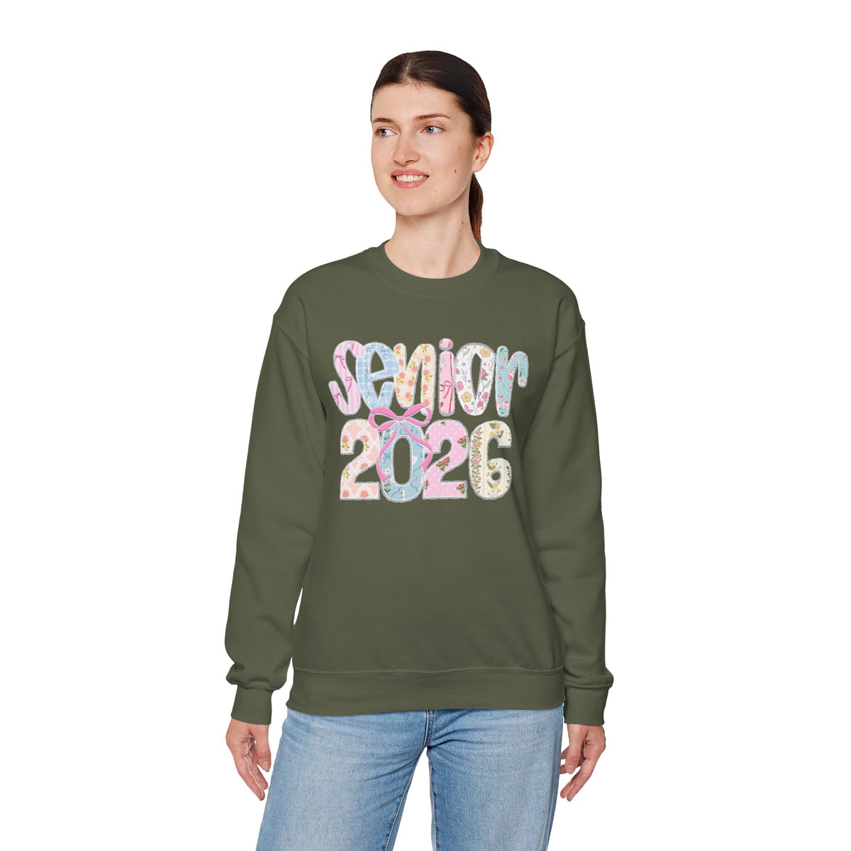 Class of 2026 Senior - Pink Coquette Bow – Gildan Heavy Blend | Trendy Women’s Soft Sweatshirt. Direct to Garment. Printed & Shipped in the USA. Unisex Sizes.