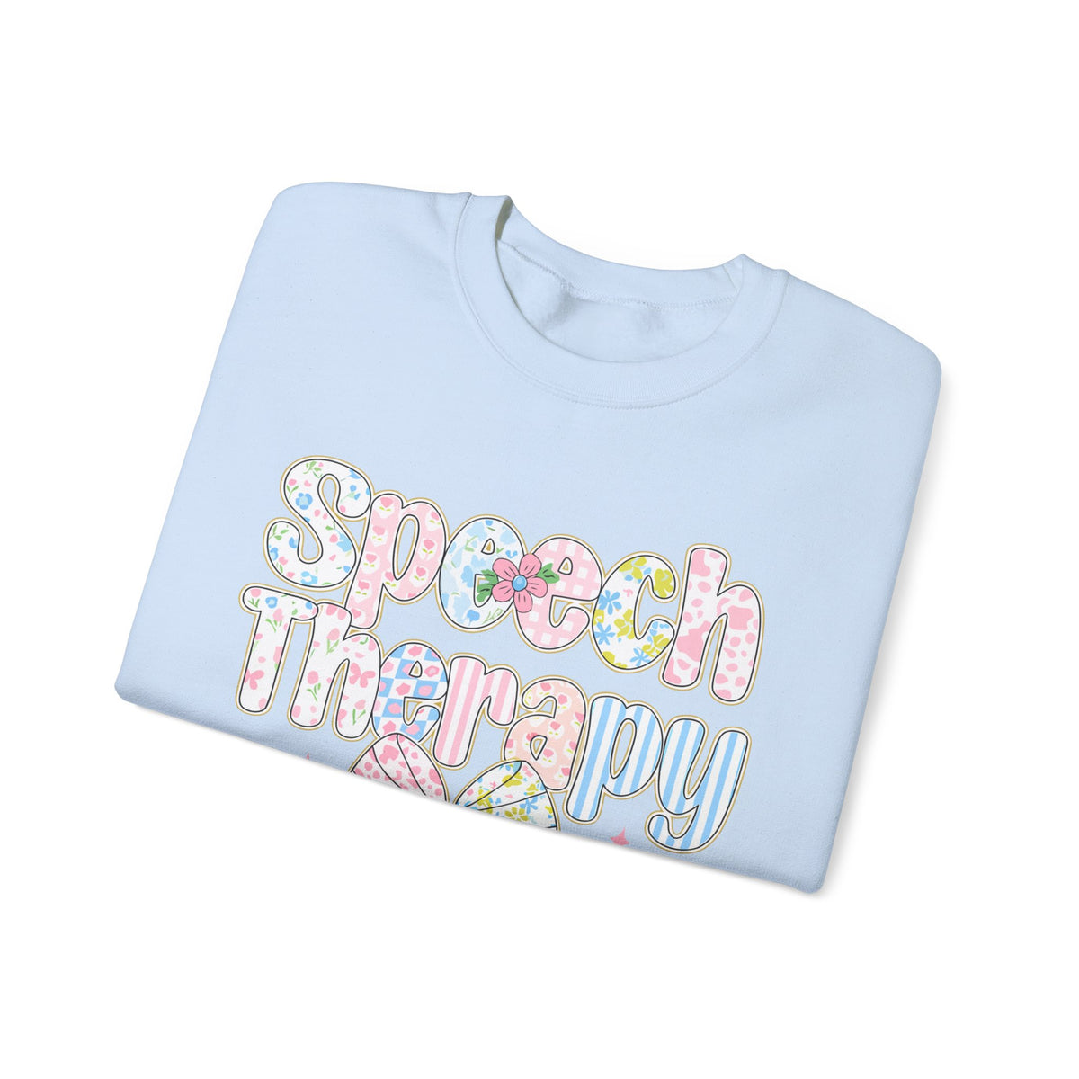 Speech Therapy - Pink Blue Coquette – Gildan Heavy Blend | Trendy Women’s Soft Sweatshirt. Direct to Garment. Printed & Shipped in the USA. Unisex Sizes.