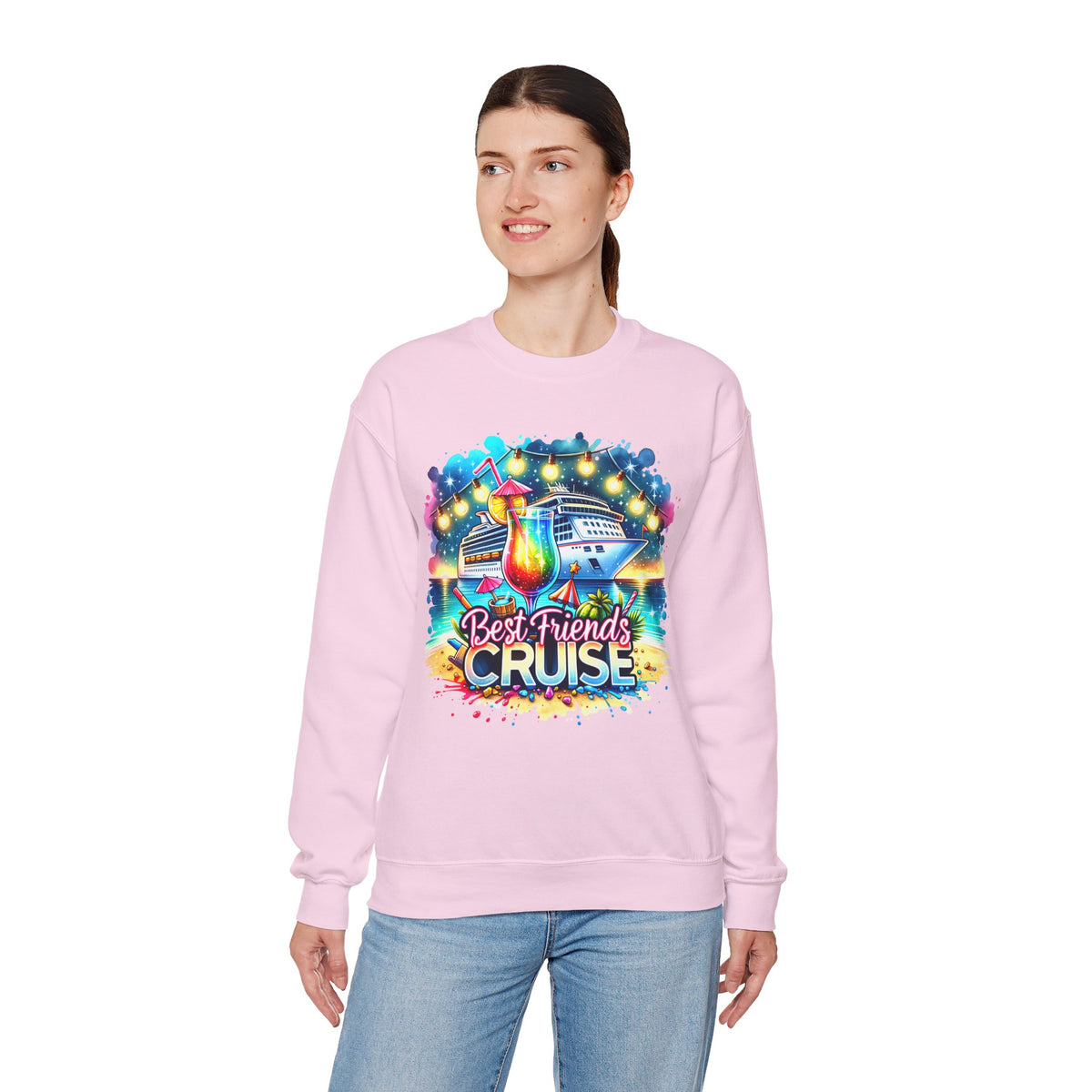 Best Friends Cruise – Gildan Heavy Blend | Trendy Women’s Soft Sweatshirt. Direct to Garment. Printed & Shipped in the USA. Unisex Sizes.