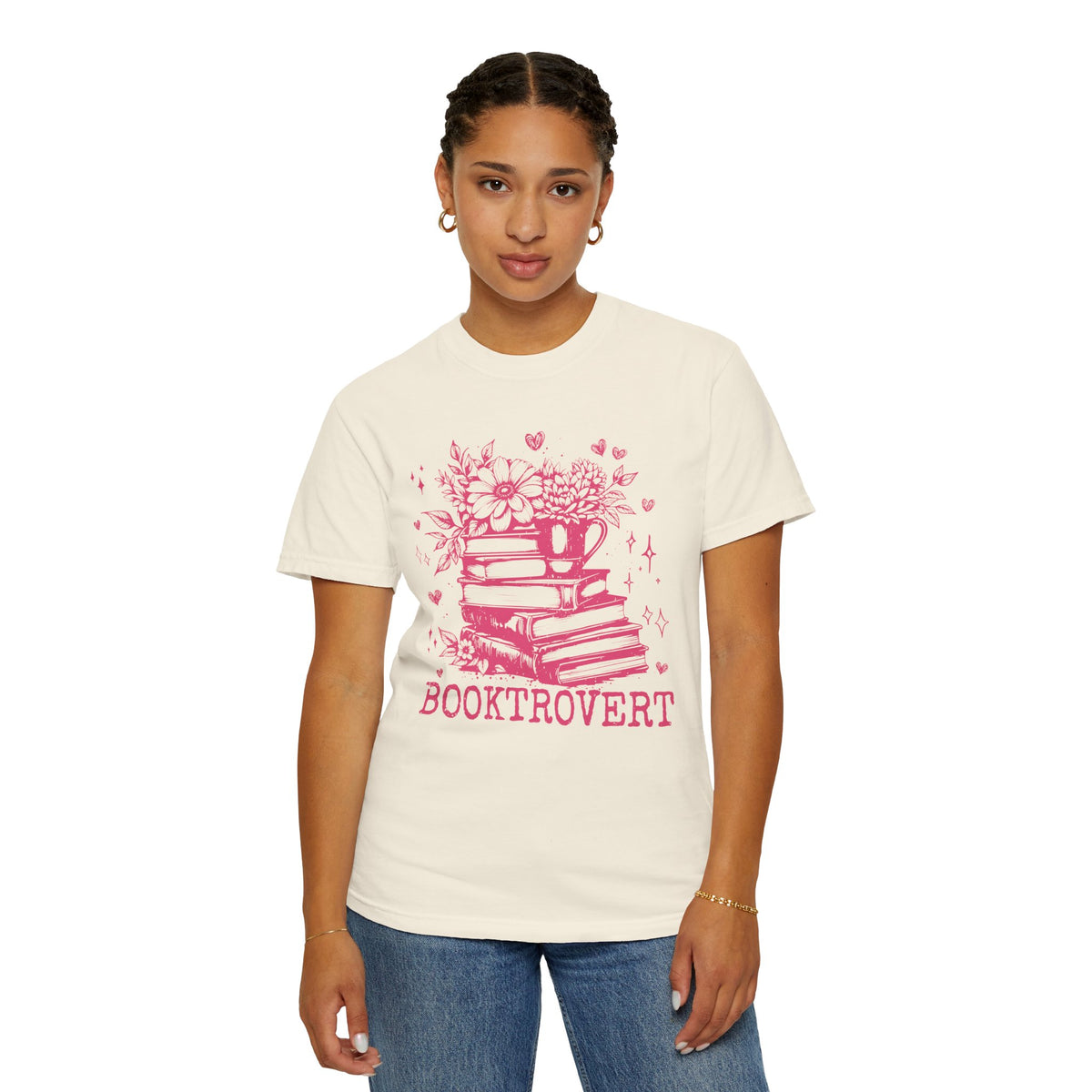 Booktrovert - Comfort Colors | Trendy Women's T-Shirt. Direct to Garment. Printed & Shipped in the USA. Unisex Sizes.