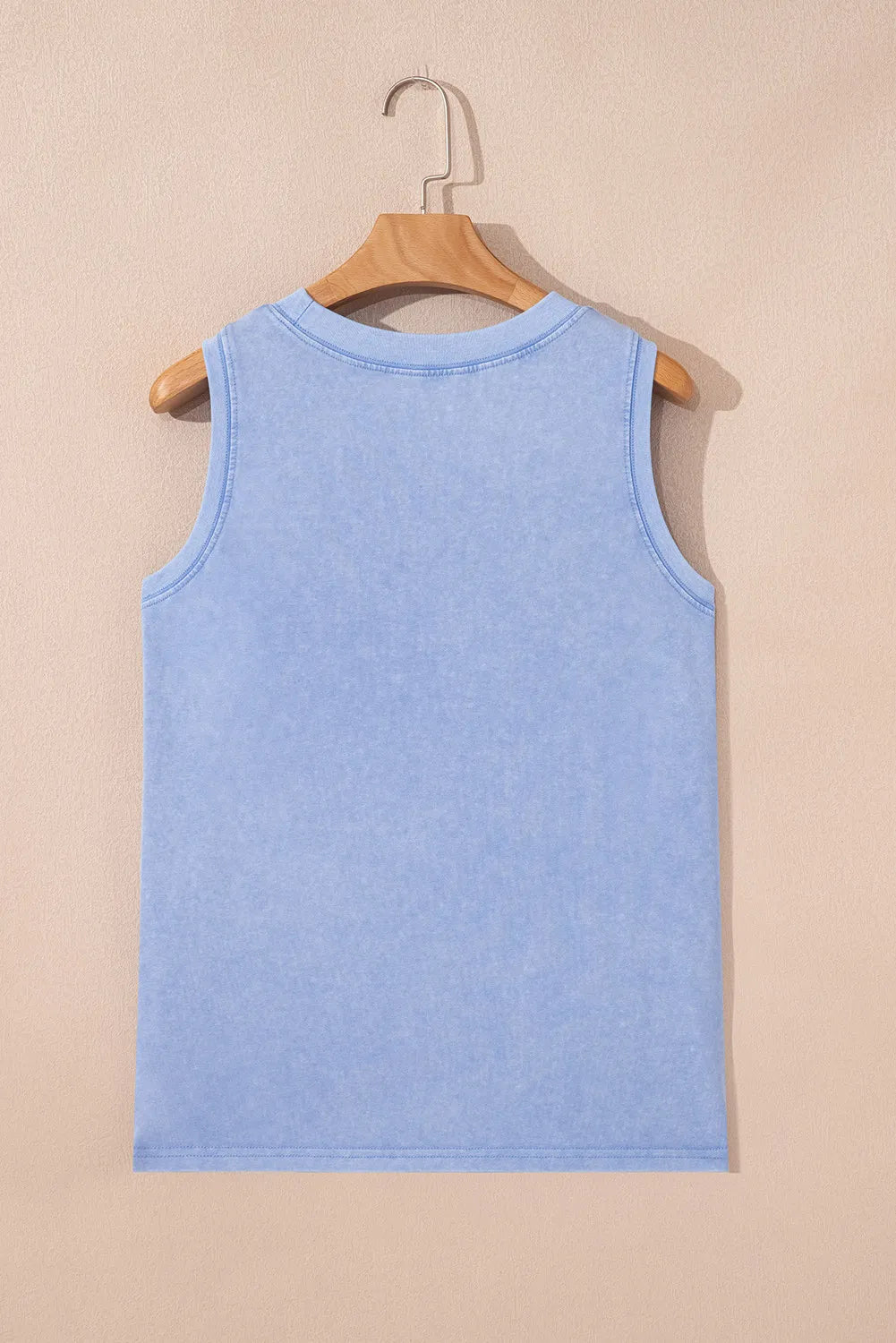 Mineral Wash (Sky Blue) Sleeveless Top with Chest Pocket