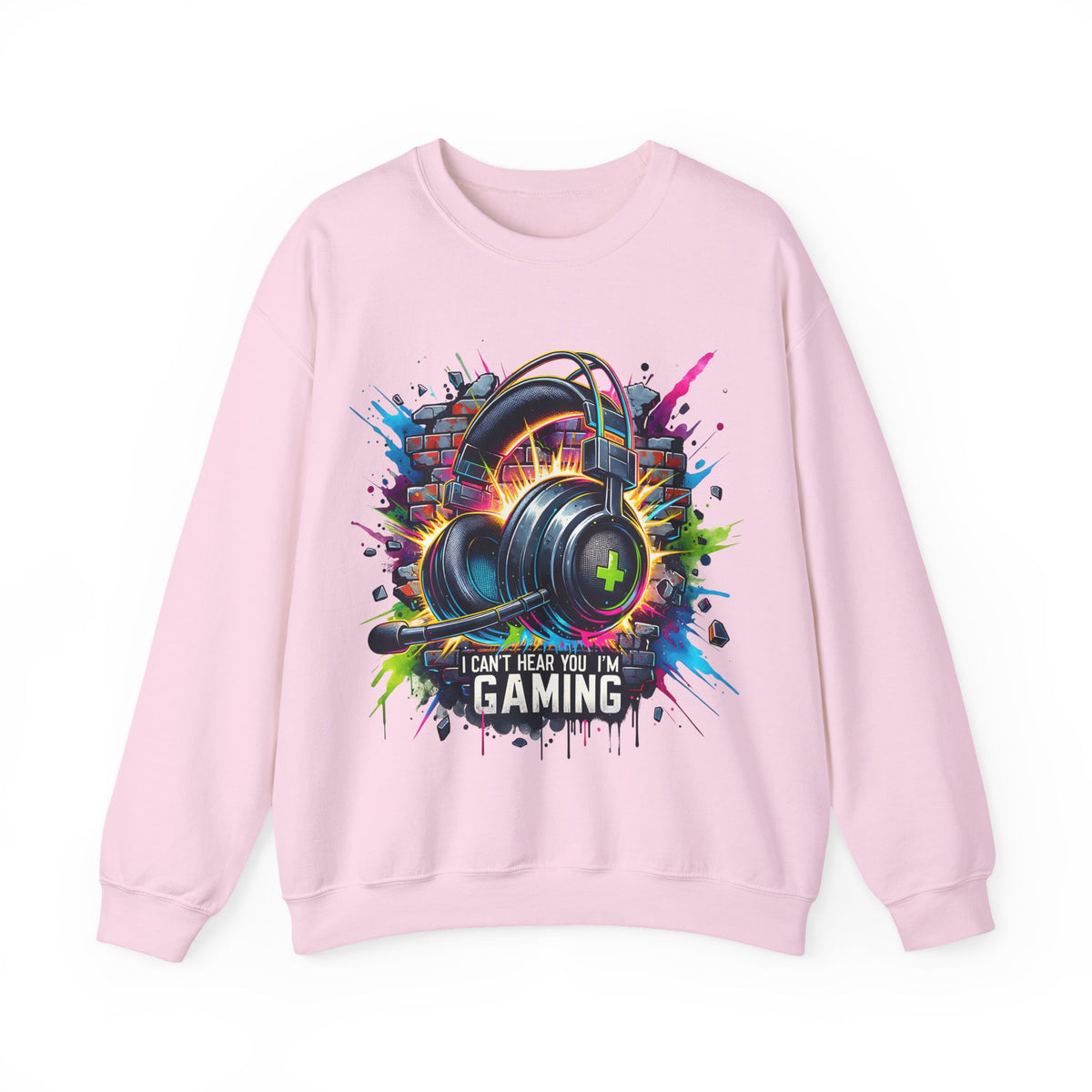 Gaming Headset I Can't Hear You, I'm Gaming – Gildan Heavy Blend | Trendy Women’s and Men's Soft Sweatshirt. Direct to Garment. Printed & Shipped in the USA. Unisex Sizes.
