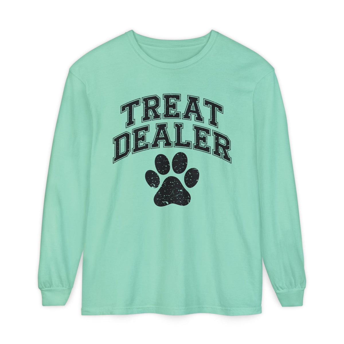 Treat Dealer, Dog Lover - Comfort Colors | Trendy Women's and Men's Long Sleeve T-Shirt. Direct to Garment. Printed & Shipped in the USA. Unisex Sizes.