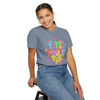 Coquette First Grade Pencil Bow - Comfort Colors | Trendy Women's T-Shirt. Direct to Garment. Printed & Shipped in the USA. Unisex Sizes.