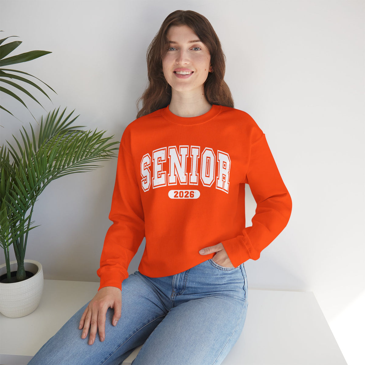 Senior 2026, Varsity – Gildan Heavy Blend | Trendy Women’s and Men's Soft Sweatshirt. Direct to Garment. Printed & Shipped in the USA. Unisex Sizes.