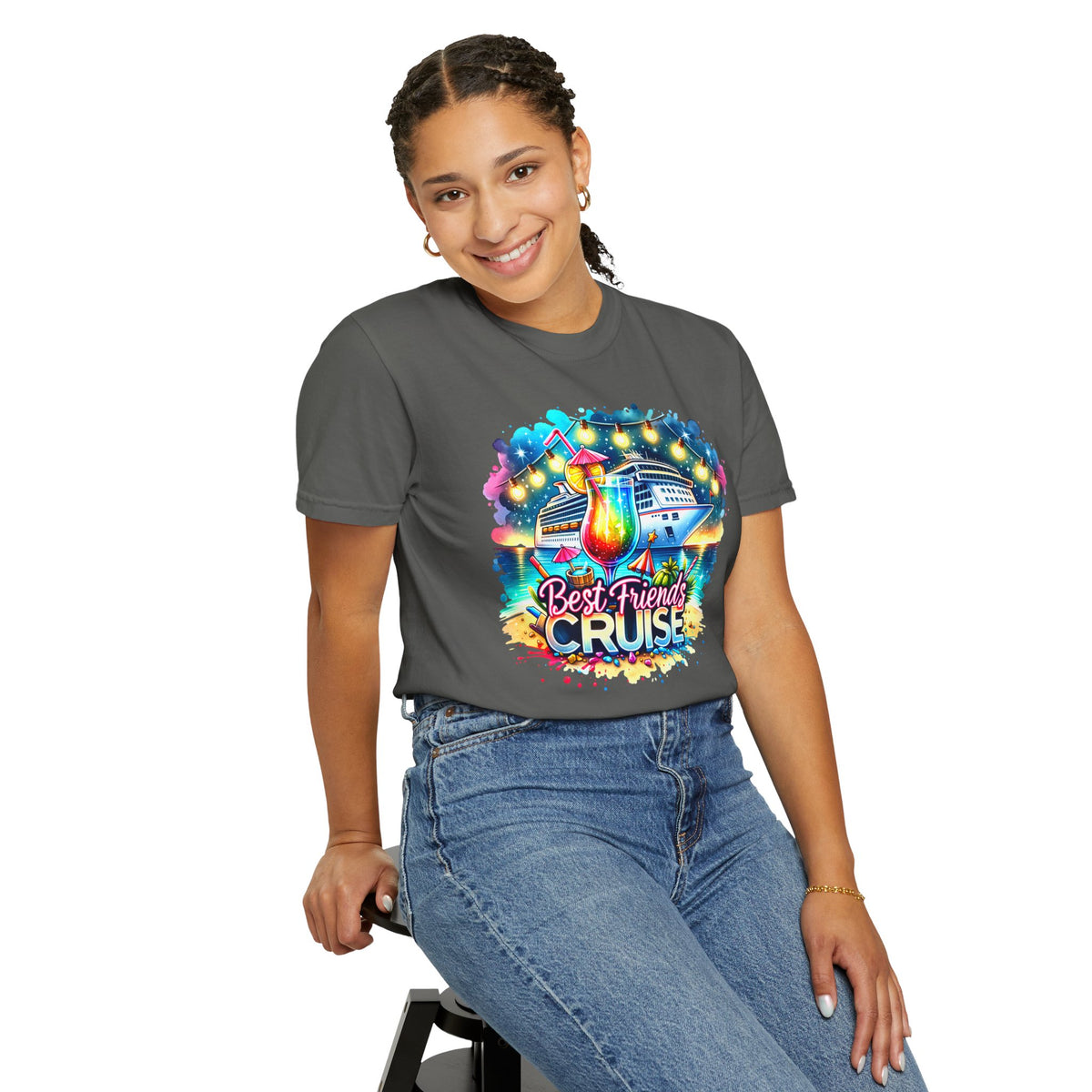 Best Friends Cruise - Comfort Colors | Trendy Women's T-Shirt. Direct to Garment. Printed & Shipped in the USA. Unisex Sizes.
