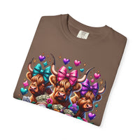 Cute Highland Cows Bingo Squad - Comfort Colors | Trendy Women's T-Shirt. Direct to Garment. Printed & Shipped in the USA. Unisex Sizes.
