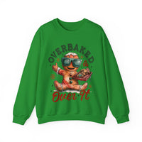 Overbaked & Over It Christmas Gingerbread – Gildan Heavy Blend | Trendy Women’s and Men's Soft Sweatshirt. Direct to Garment. Printed & Shipped in the USA. Unisex Sizes.