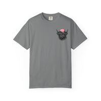 Head Heffa Highland Cow, Front & Back Print - Comfort Colors | Trendy Women's T-Shirt. Direct to Garment. Printed & Shipped in the USA. Unisex Sizes.