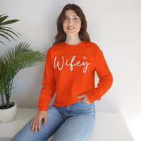 Wifey – Gildan Heavy Blend | Trendy Women’s Soft Sweatshirt. Direct to Garment. Printed & Shipped in the USA. Unisex Sizes.
