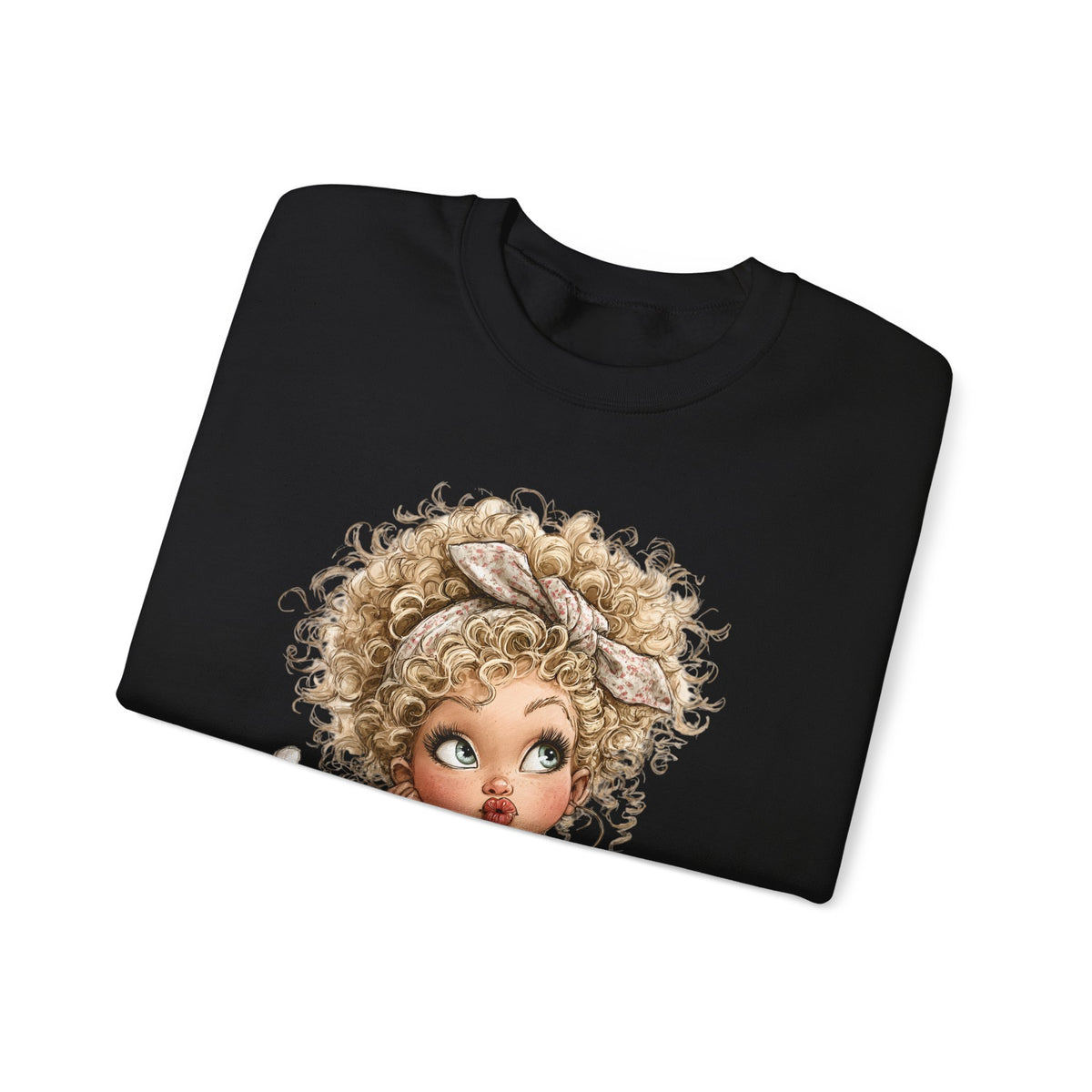Cute Artist Curly Girl – Gildan Heavy Blend | Trendy Women’s Soft Sweatshirt. Direct to Garment. Printed & Shipped in the USA. Unisex Sizes.