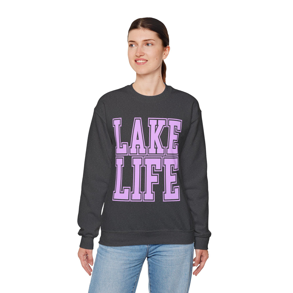 Lake Life – Gildan Heavy Blend | Trendy Men's & Women’s Soft Sweatshirt. Direct to Garment. Printed & Shipped in the USA. Unisex Sizes.