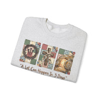 A Lot Can Happen In 3 Days - He is Risen – Gildan Heavy Blend | Trendy Women’s Soft Sweatshirt. Direct to Garment. Printed & Shipped in the USA. Unisex Sizes.