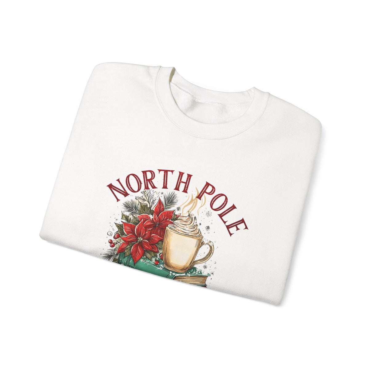 North Pole Book Club – Gildan Heavy Blend | Trendy Women’s Soft Sweatshirt. Direct to Garment. Printed & Shipped in the USA. Unisex Sizes.