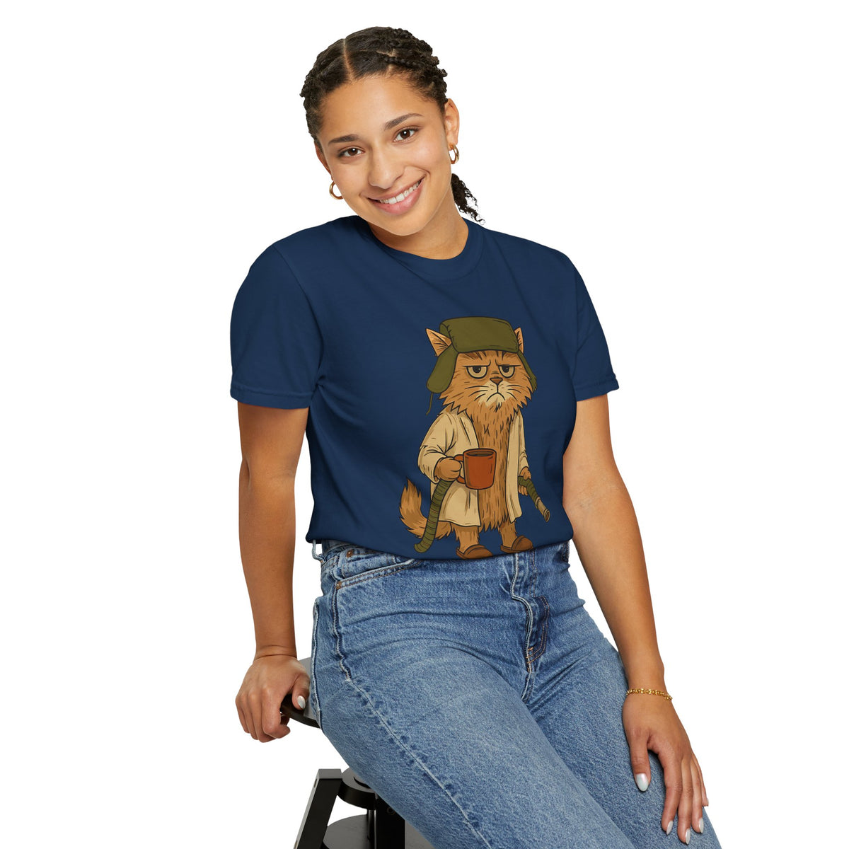 Litter's Full, Funny Cat - Comfort Colors | Trendy Men's and Women's T-Shirt. Direct to Garment. Printed & Shipped in the USA. Unisex Sizes.