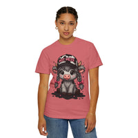 Cute Highland Cow 'Hot Mess' In Braids  - Comfort Colors | Trendy Women's T-Shirt. Direct to Garment. Printed & Shipped in the USA. Unisex Sizes.